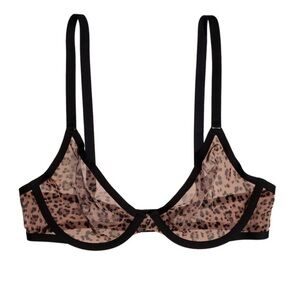 CUUP “The Plunge” bra in leopard mesh